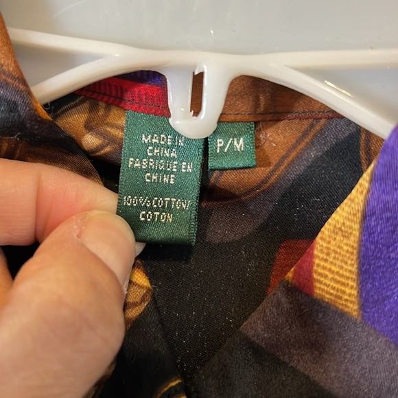 Lauren Ralph Lauren petite equestrian print shirt - Picture 3 of 4